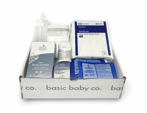 postpartum care package from Vancouver, BC company basic baby co