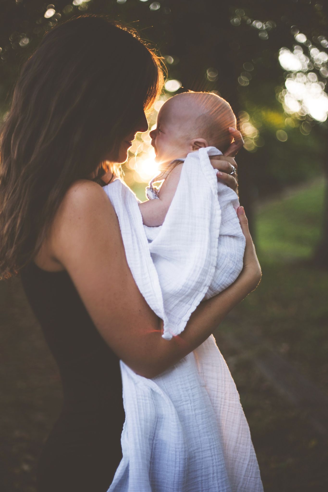 mom holding a baby