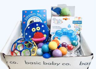 fun baby gift bundle with toys and books