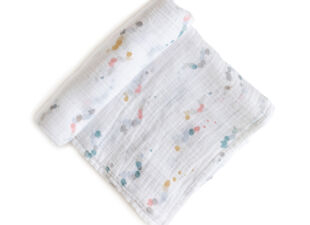 swaddle blanket in new baby gift bundle