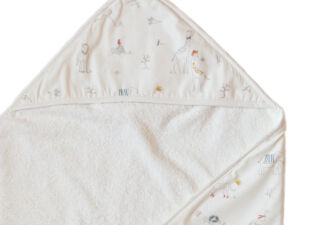 Hooded towel for baby in baby gift bundle